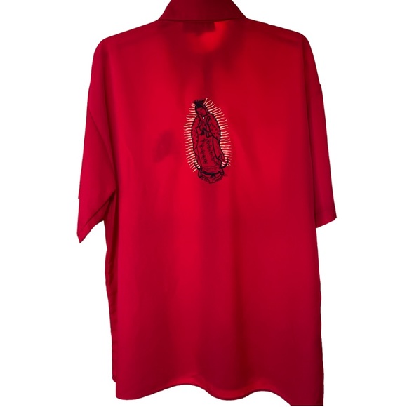 Sz L Moretti USA Guadalupe Red Short Sleeve Button Down Shirt NWOT - Picture 8 of 8